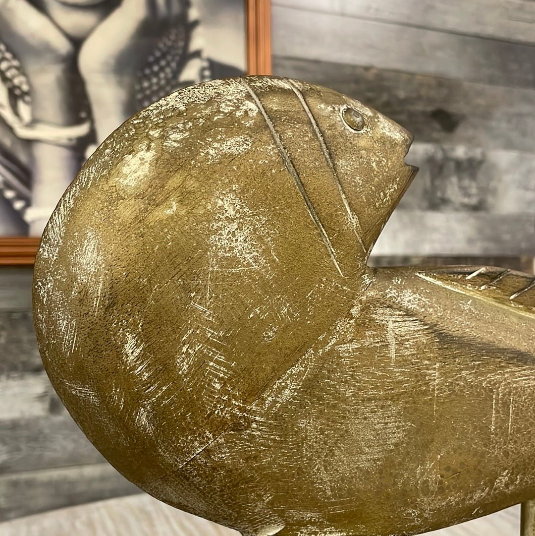 Distressed White Sea creature on Stand – Rustic Furniture Outlet