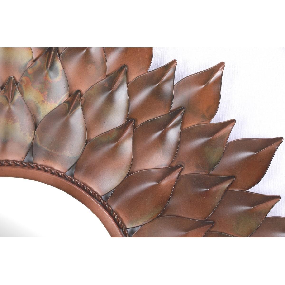 Drody Brass Sunflower Wall Mirror - Rustic Furniture Outlet