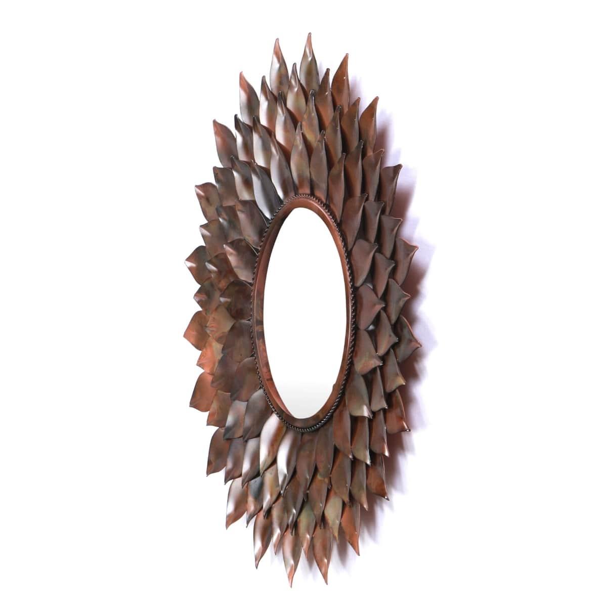 Drody Brass Sunflower Wall Mirror - Rustic Furniture Outlet