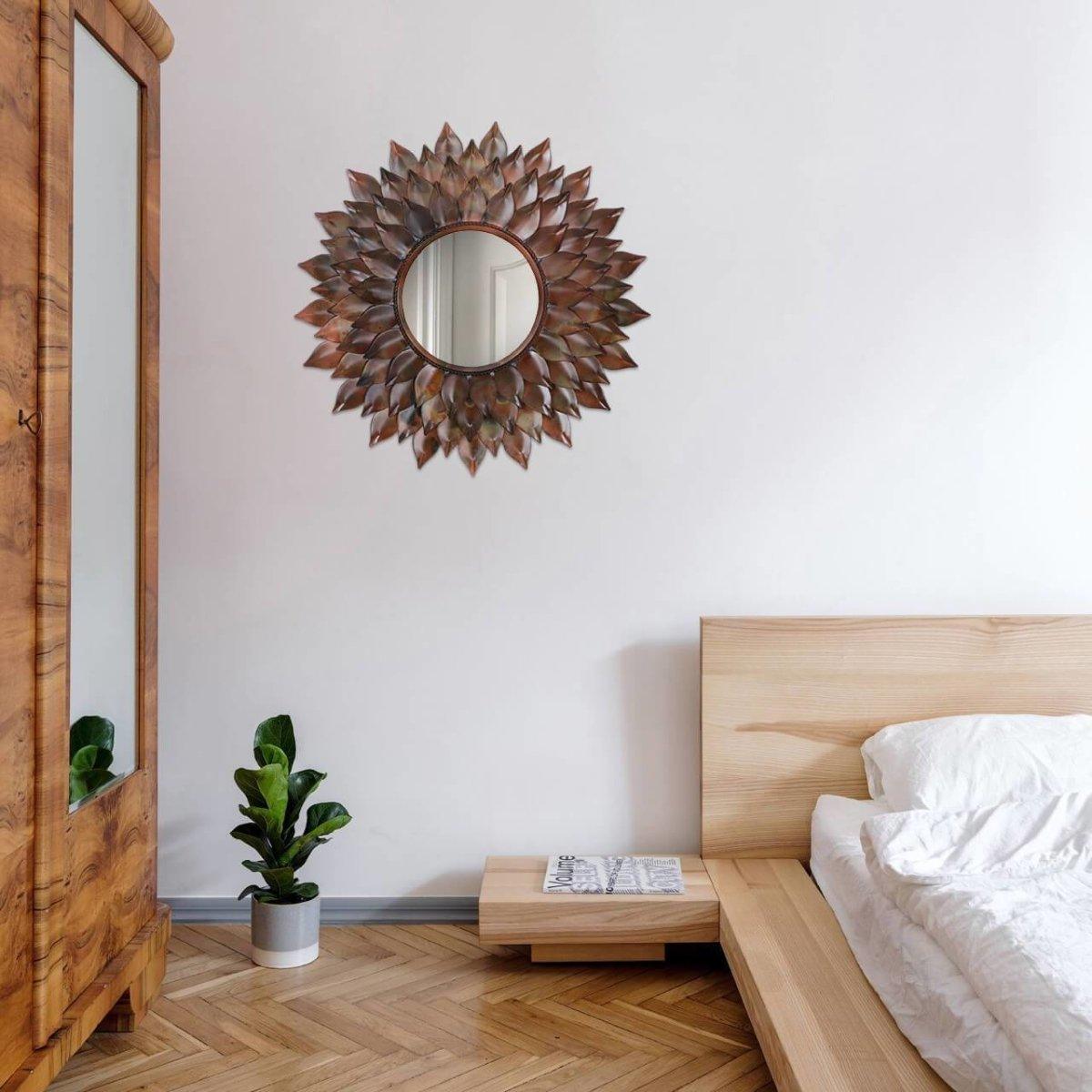 Miroir mural tournesol en laiton Drody - Rustic Furniture Outlet