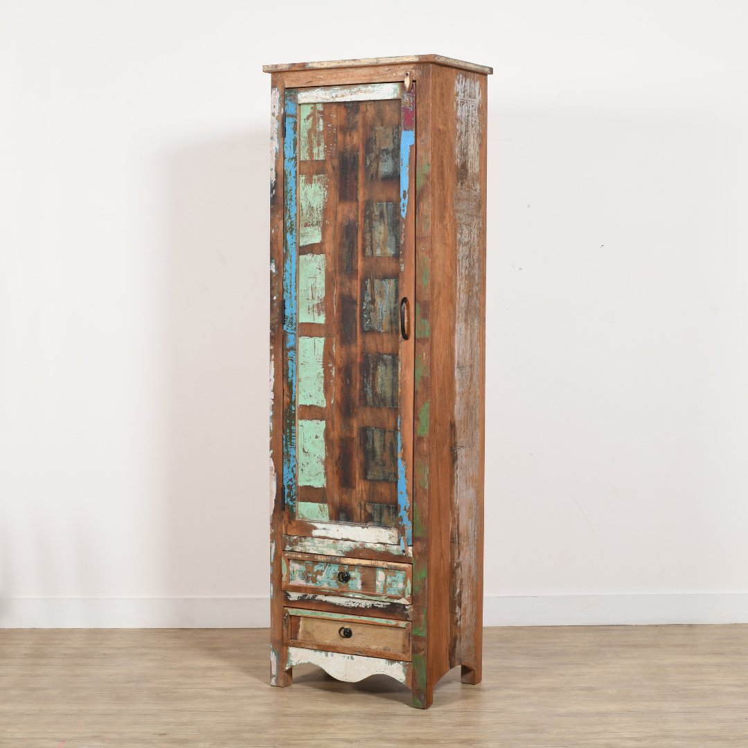 Eco-Friendly Freestanding Narrow Armoire - Rustic Furniture Outlet