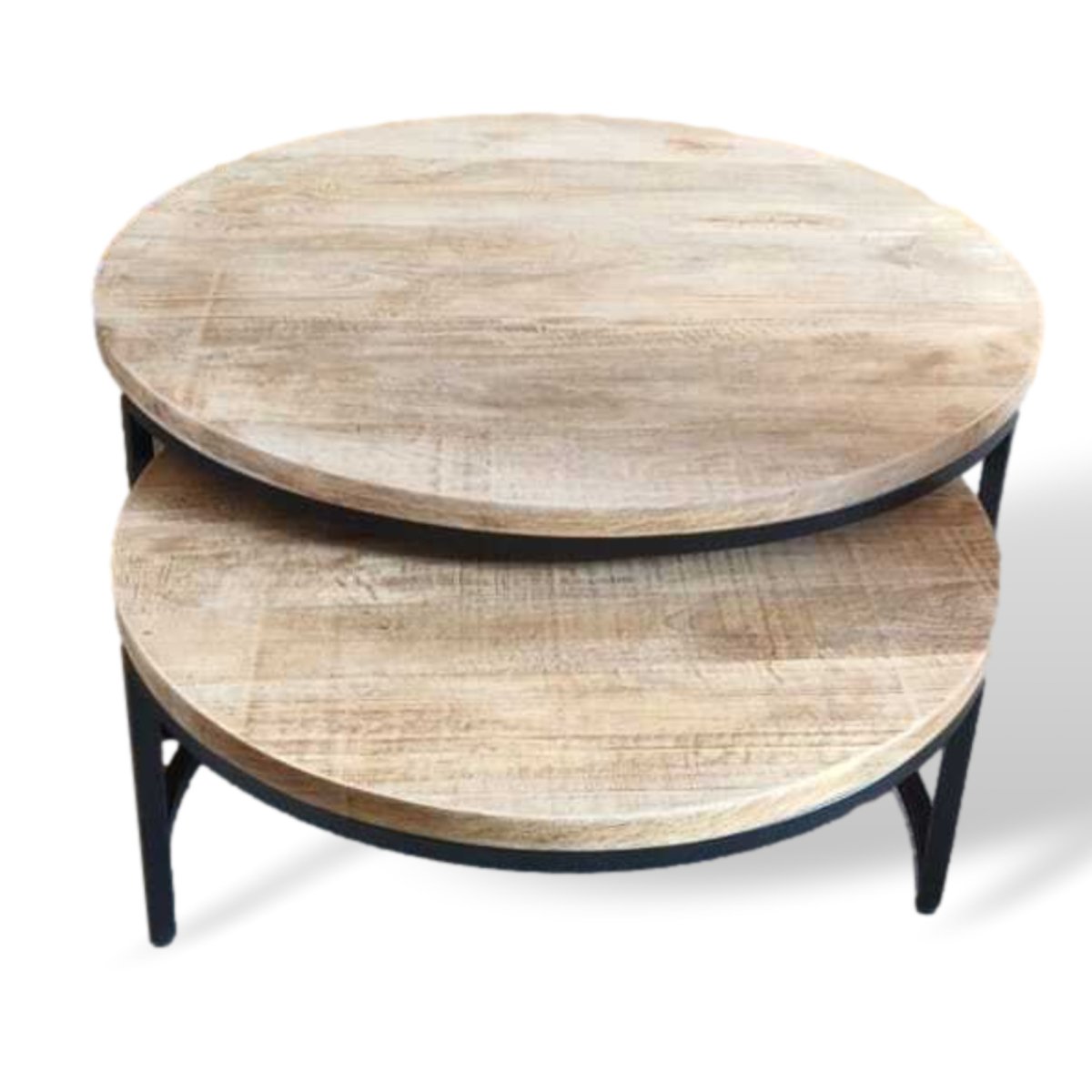 Enri 35 inch round coffee tables (set of 2) - Rustic Furniture Outlet