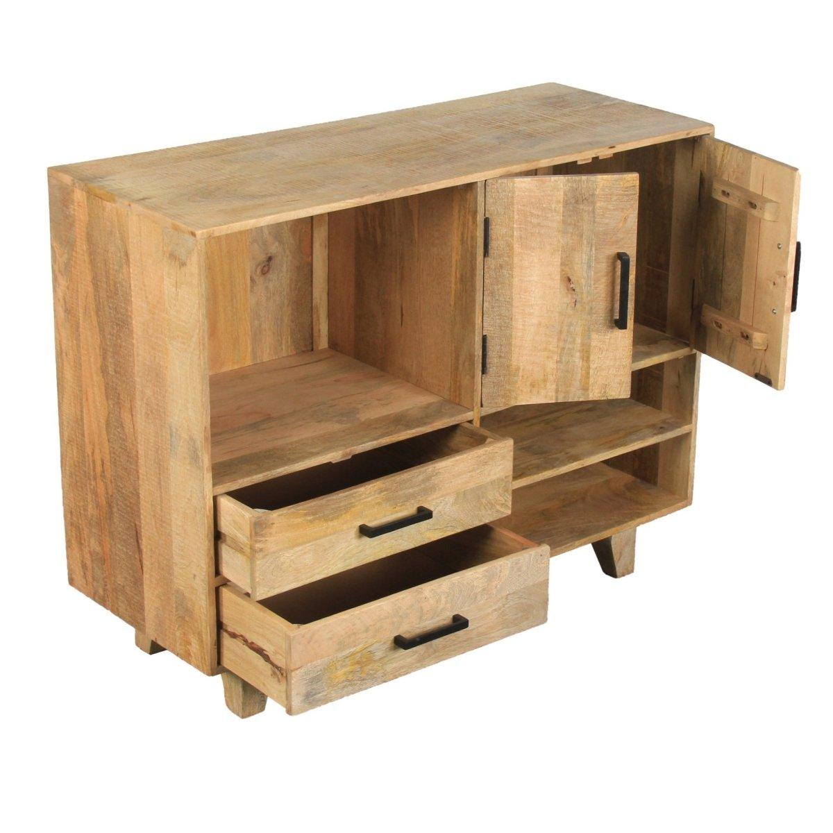 Farmhouse Mango Wood Display Unit - Rustic Furniture Outlet