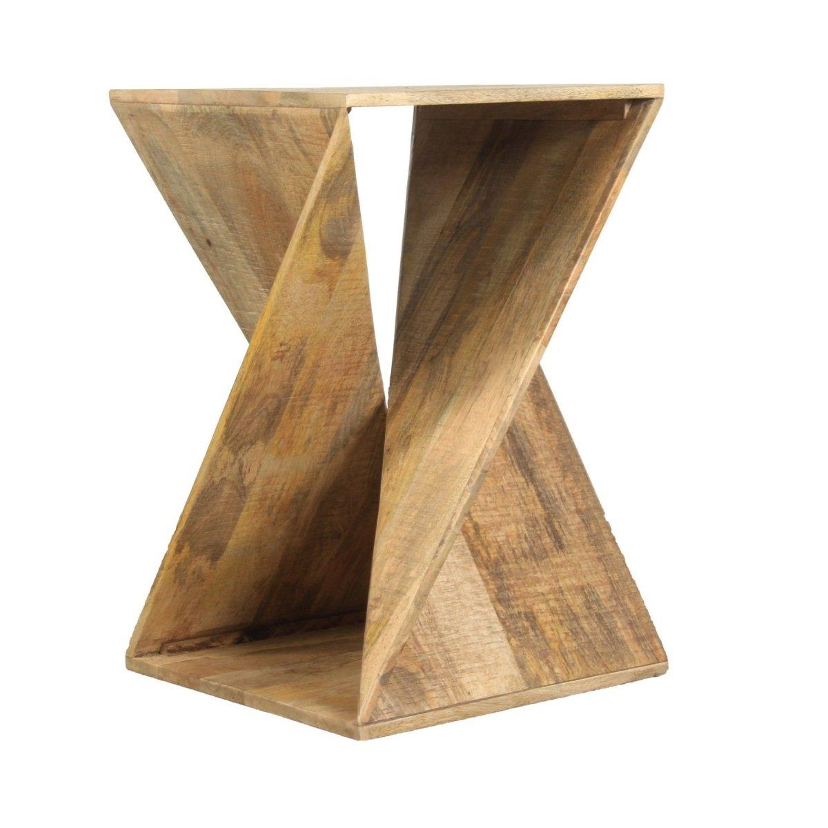 Felt Illusion Mango wood End Table - Rustic Furniture Outlet