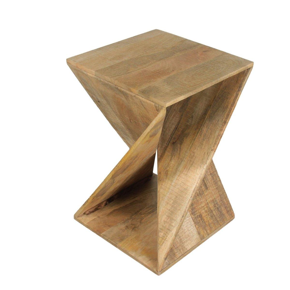 Felt Illusion Mango wood End Table - Rustic Furniture Outlet