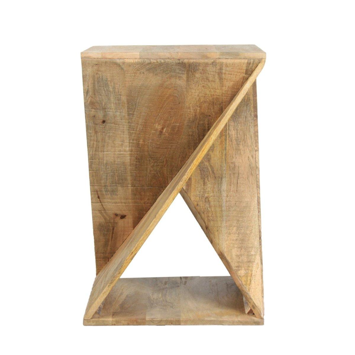 Felt Illusion Table de bout en bois de manguier - Rustic Furniture Outlet
