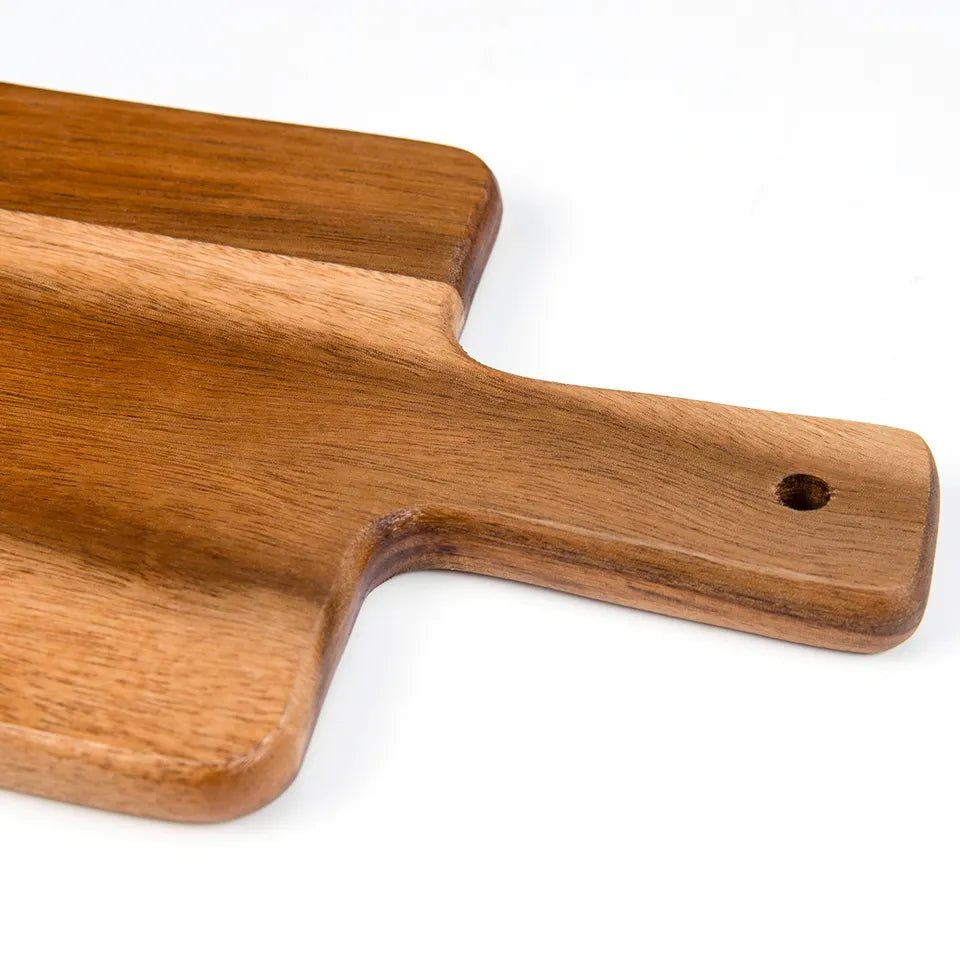 Gift Box Acacia Wood Cheese Cutting Board with Cheese Knife Set - Rustic Furniture Outlet