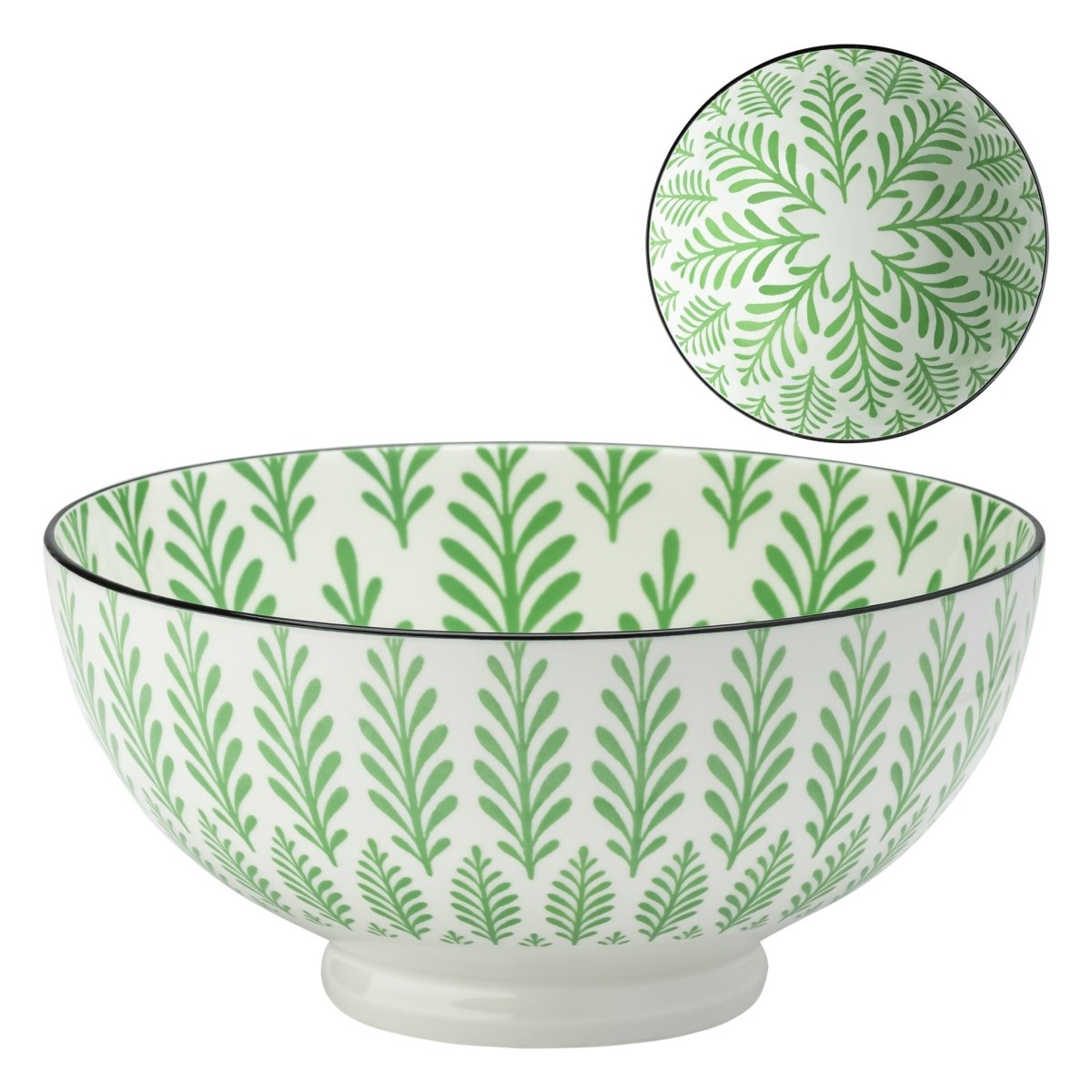 Green Cyprus kiri Porcelain 8 inch Diameter Bowl - Rustic Furniture Outlet
