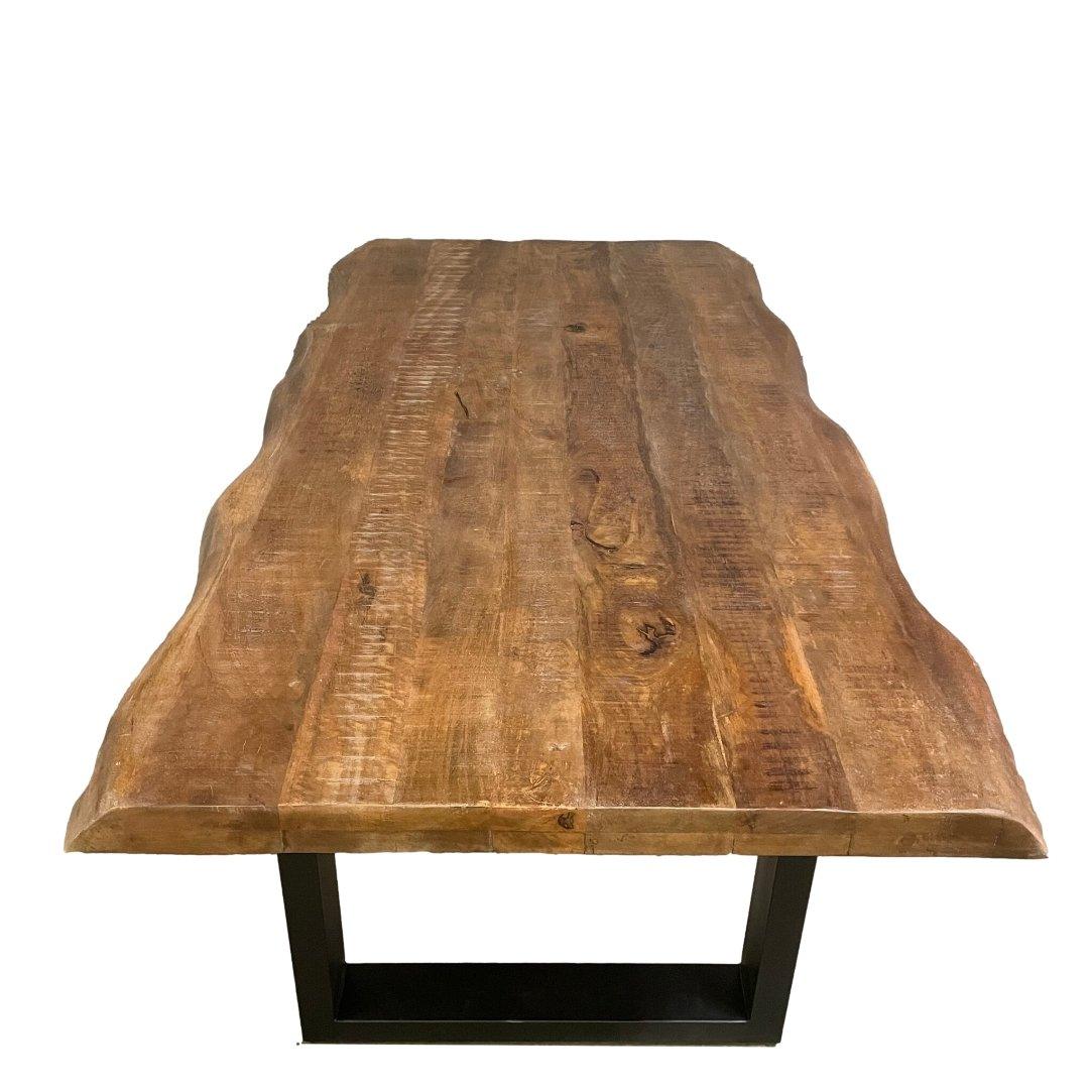 Haynes Walnut Live Edge Mango Dining Table - Rustic Furniture Outlet