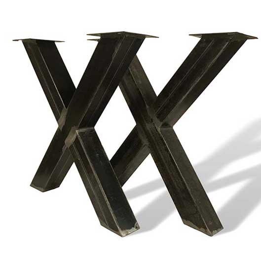 Industrial metal chunky X legs - Rustic Furniture Outlet