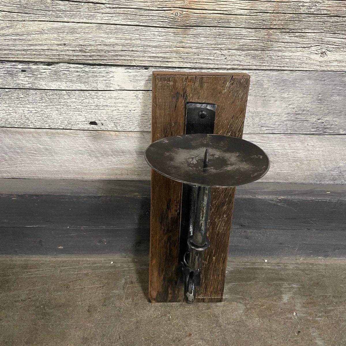 Industrial Reclaimed Wood Wall Sconce Candle Holder - Rustic Furniture Outlet