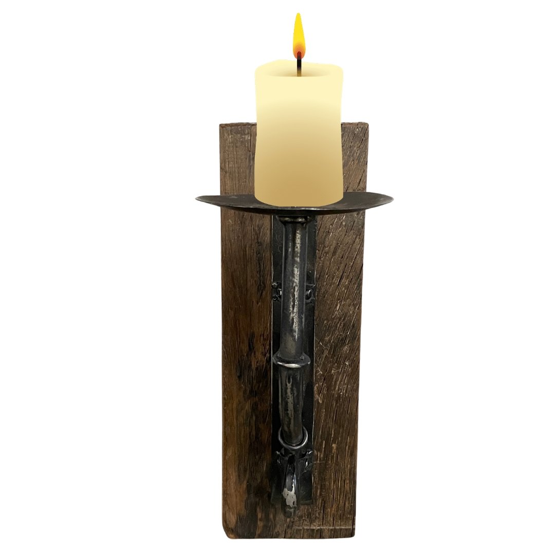 Industrial Reclaimed Wood Wall Sconce Candle Holder - Rustic Furniture Outlet
