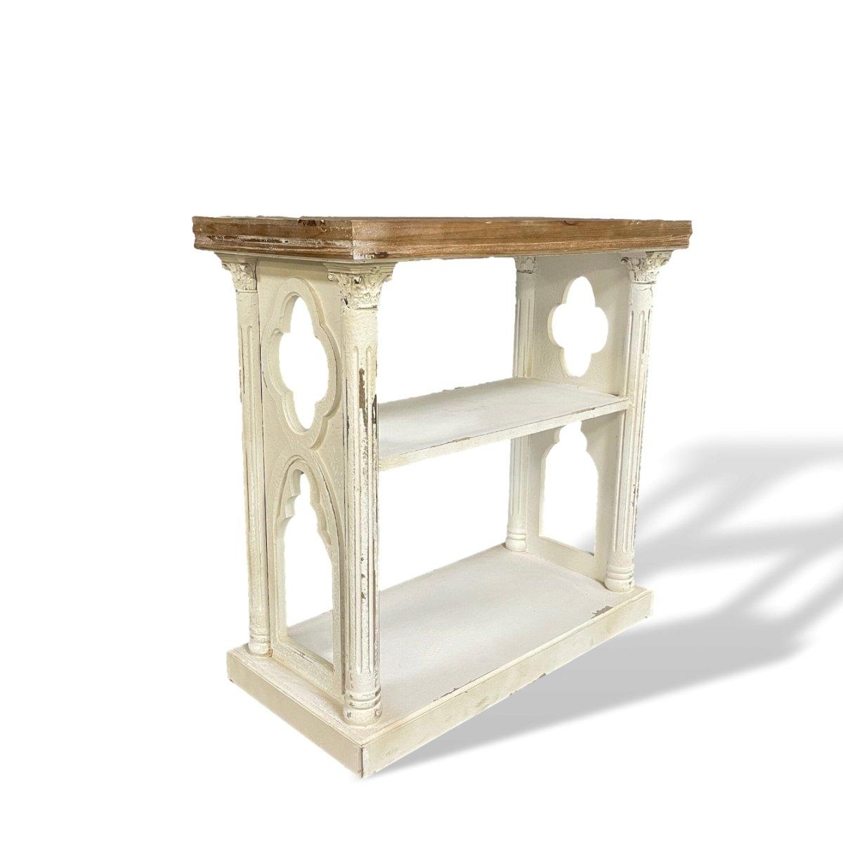 Table console en bois blanc vieilli Jack - Rustic Furniture Outlet