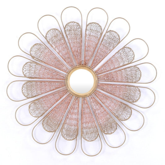 Keleyle Brass Flower Wall Mirror - Rustic Furniture Outlet