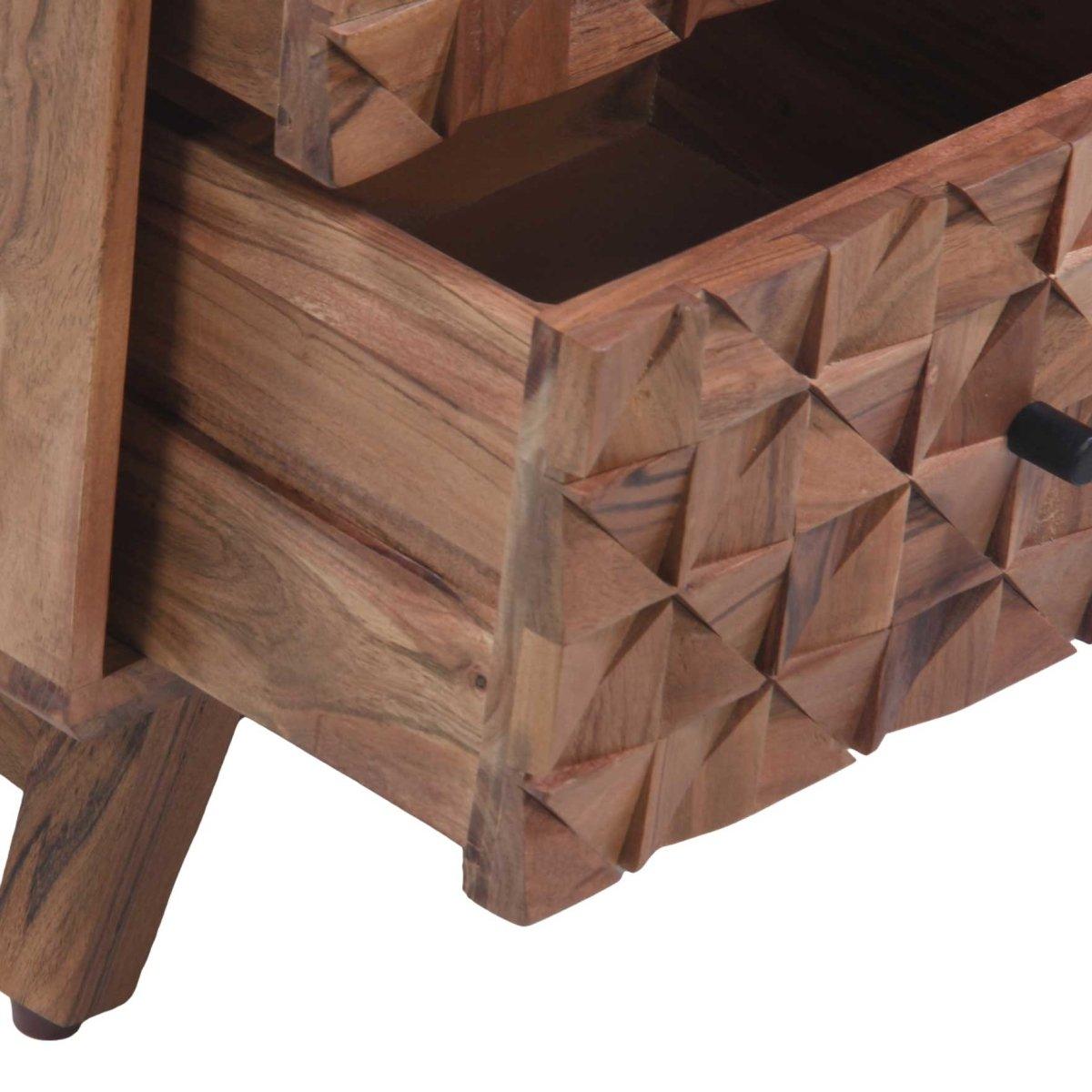 Table de chevet en bois d'acacia du Kenya - Rustic Furniture Outlet