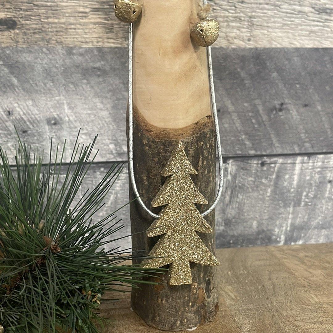 Large Tall wood sitting Xmas deer - Rustic Furniture Outlet