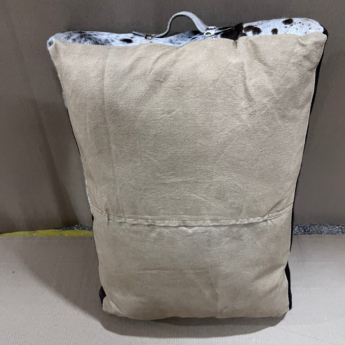 Leather hide floor pouf cushion - Rustic Furniture Outlet