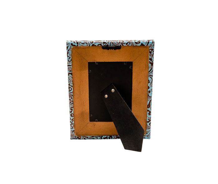 Leather tooled leather Pogo Picture frame - Rustic Furniture Outlet