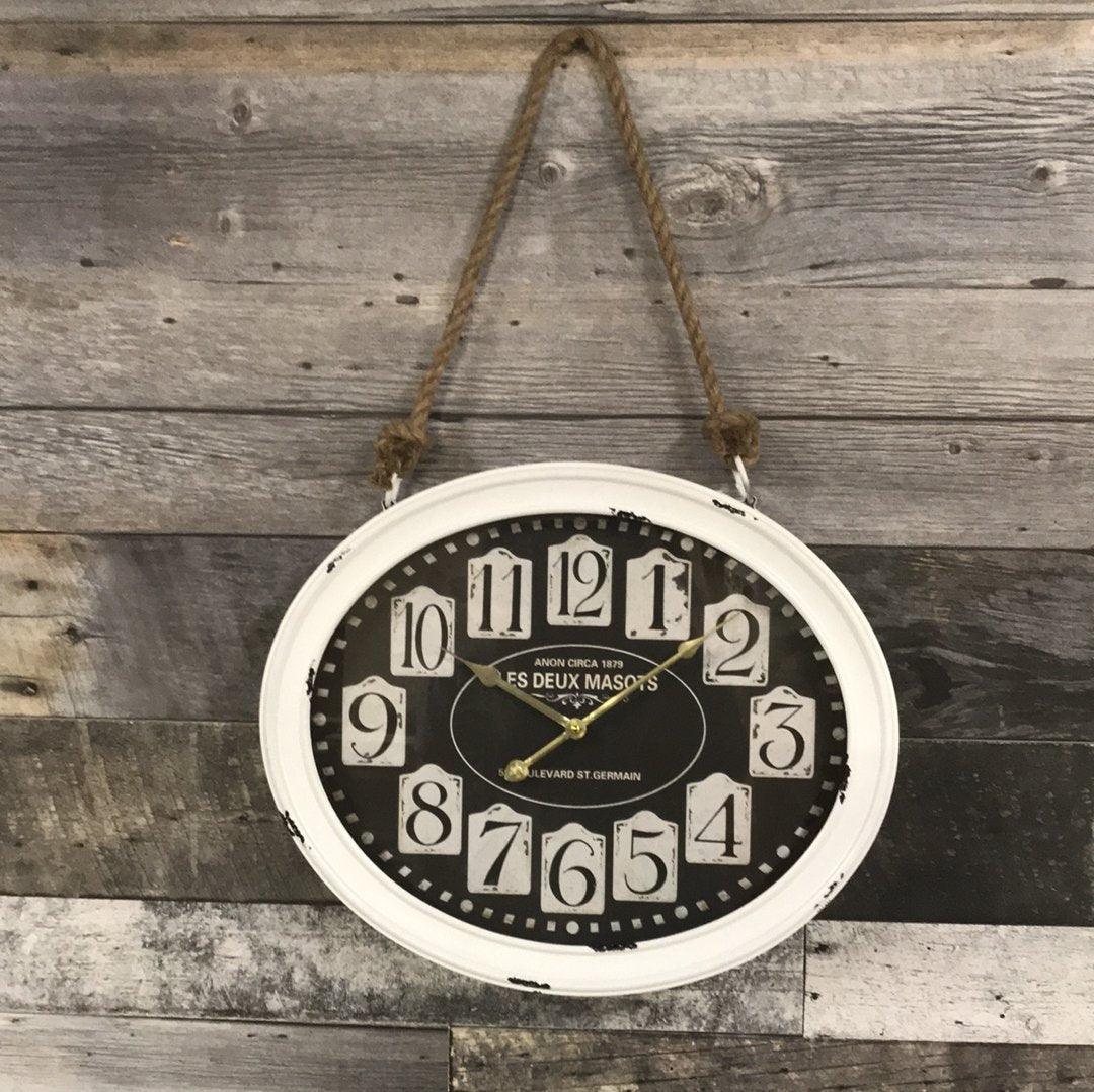 Les deux mascot antique wall clock