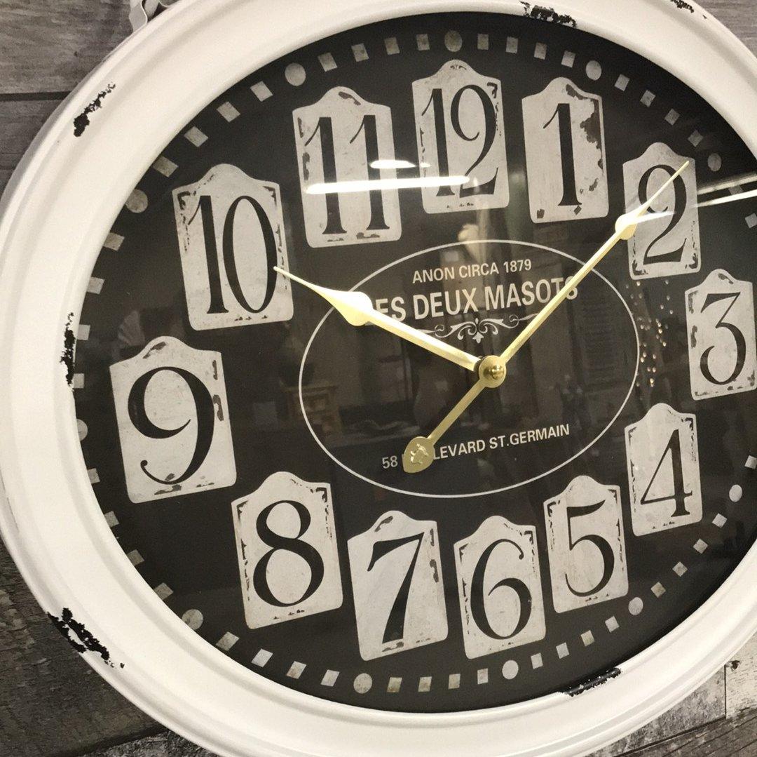 Les deux mascot antique wall clock