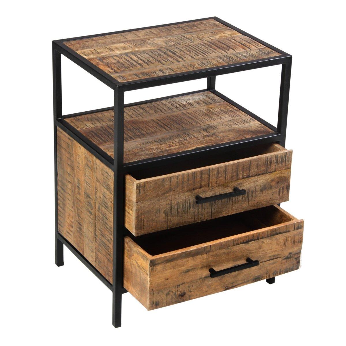 Madone Mango Wood Nightstand - Rustic Furniture Outlet