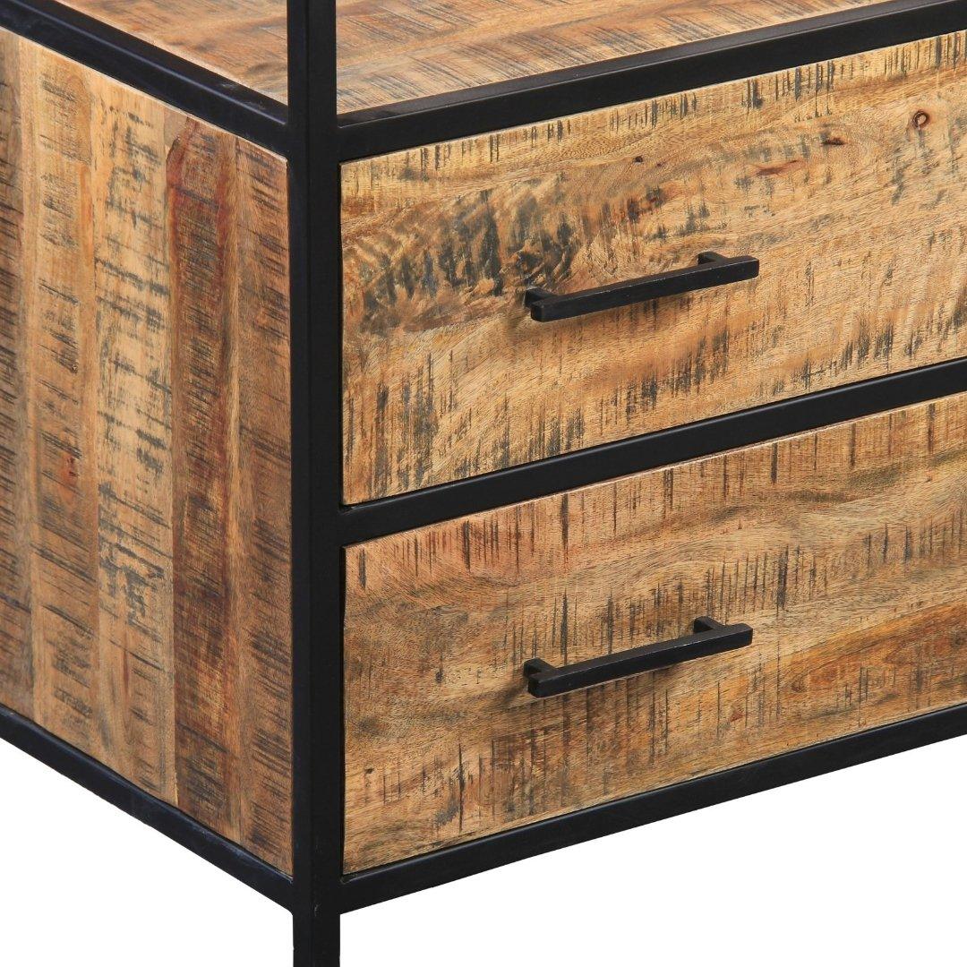 Bibliothèque large en bois de manguier Madone - Rustic Furniture Outlet