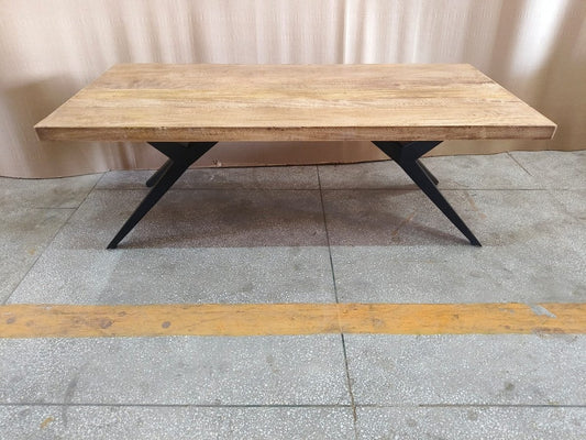 Table basse en bois de manguier pieds araignée - Sortie de meubles rustiques