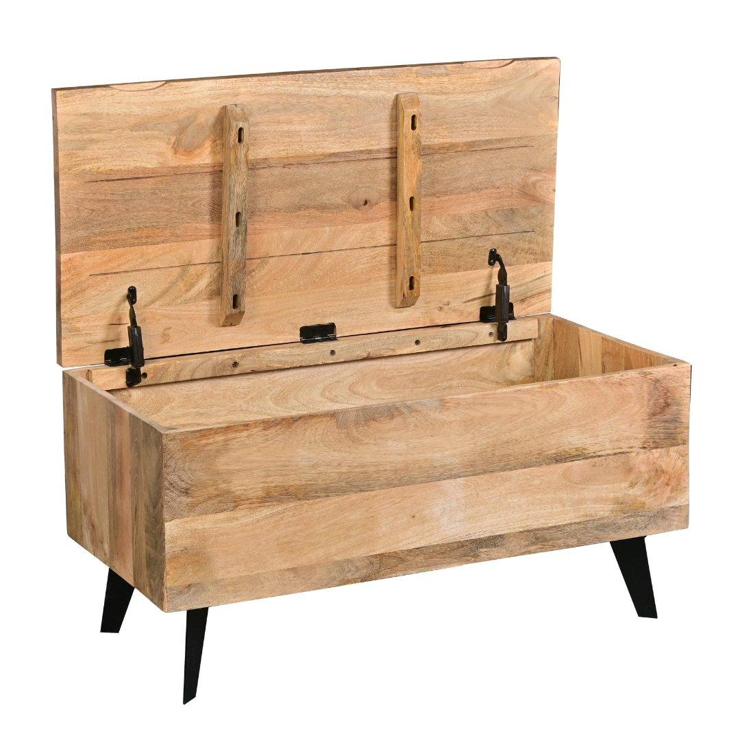 Mango Wood Storage Blanket Box Trunk - Rustic Furniture Outlet
