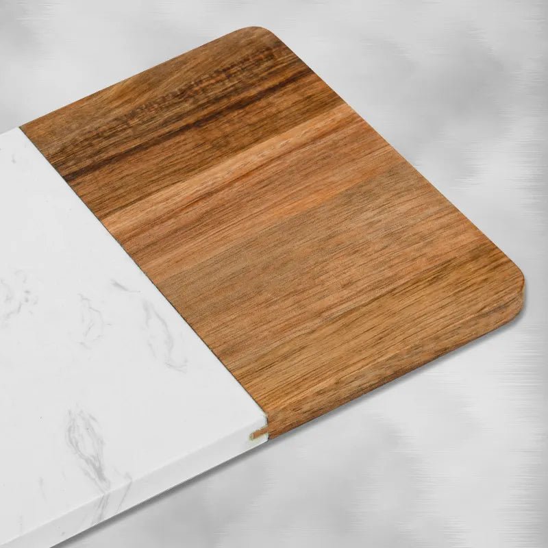 Marble Acacia Wood Charcuterie Cheese Board for Serving Cutting Food - Rustic Furniture Outlet