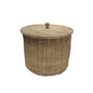 Medium Rattan Basket wtih Mango Wood Lid - Rustic Furniture Outlet
