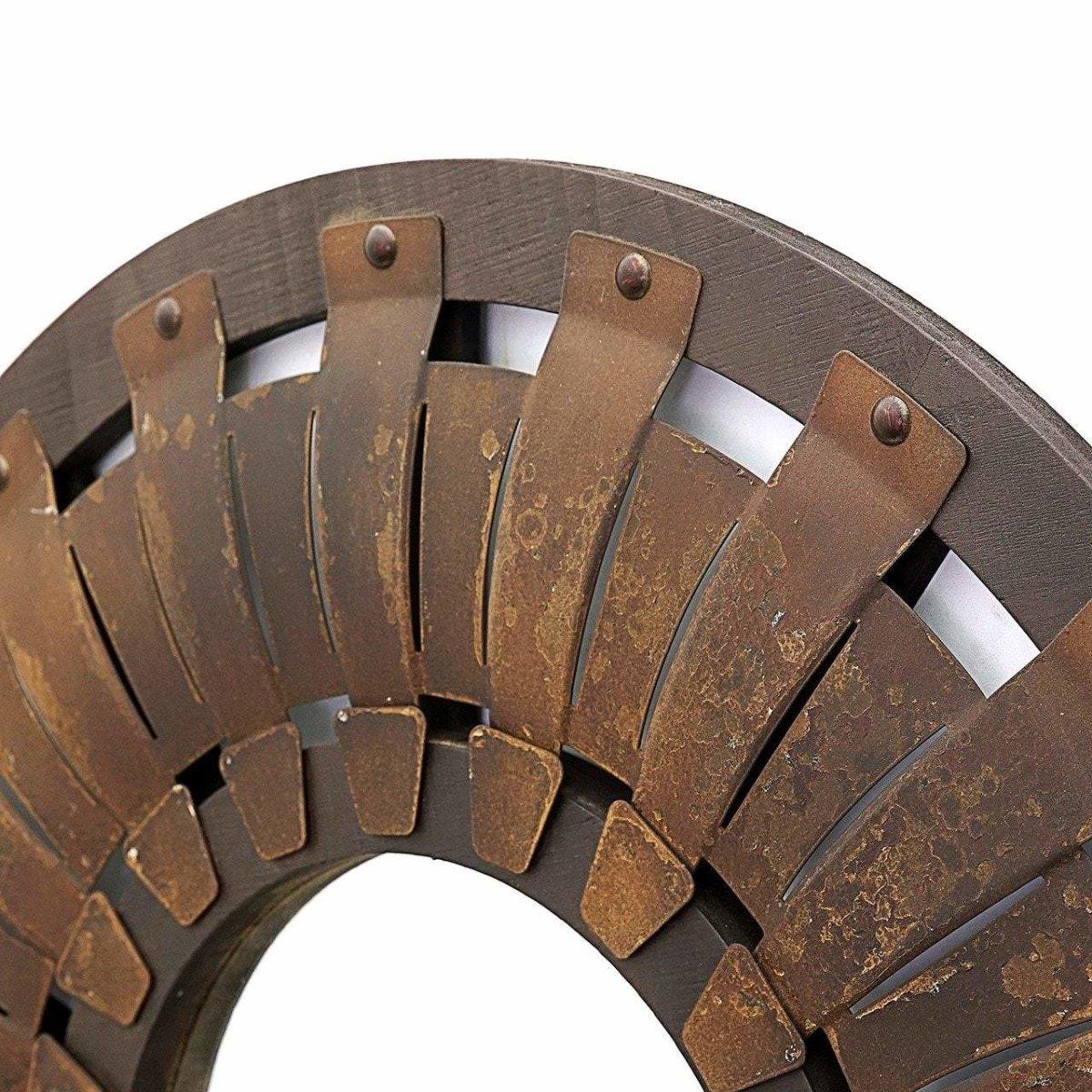 Metal Rustic Round Wall Mirror - Rustic Furniture Outlet
