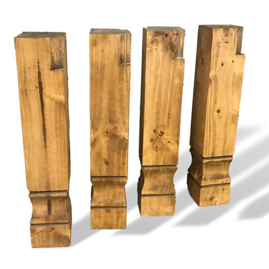 Mexican Pine square table legs (set of 4) - Rustic Furniture Outlet