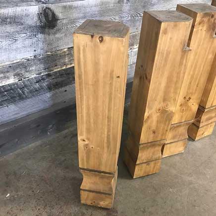 Mexican Pine square table legs (set of 4) - Rustic Furniture Outlet
