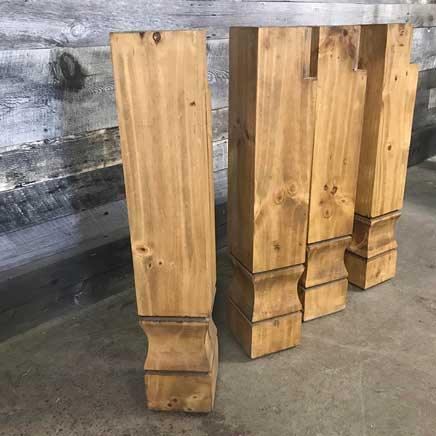 Pieds de table carrés en pin mexicain (ensemble de 4) - Rustic Furniture Outlet