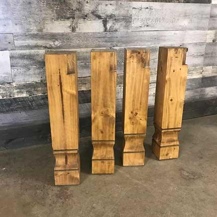 Mexican Pine square table legs (set of 4) - Rustic Furniture Outlet