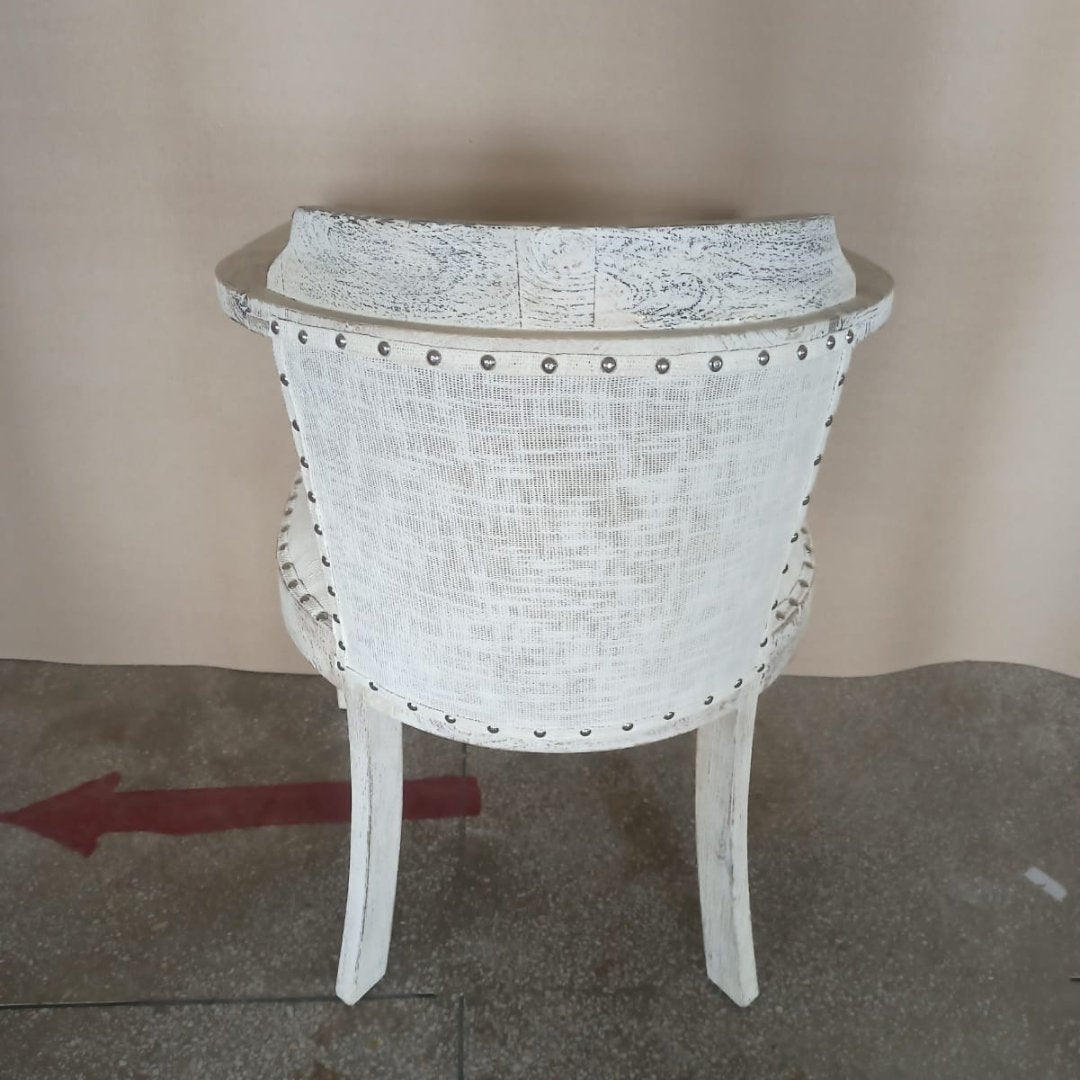 Montauk Distressed Cream accent chair - Rustic Furniture Outlet