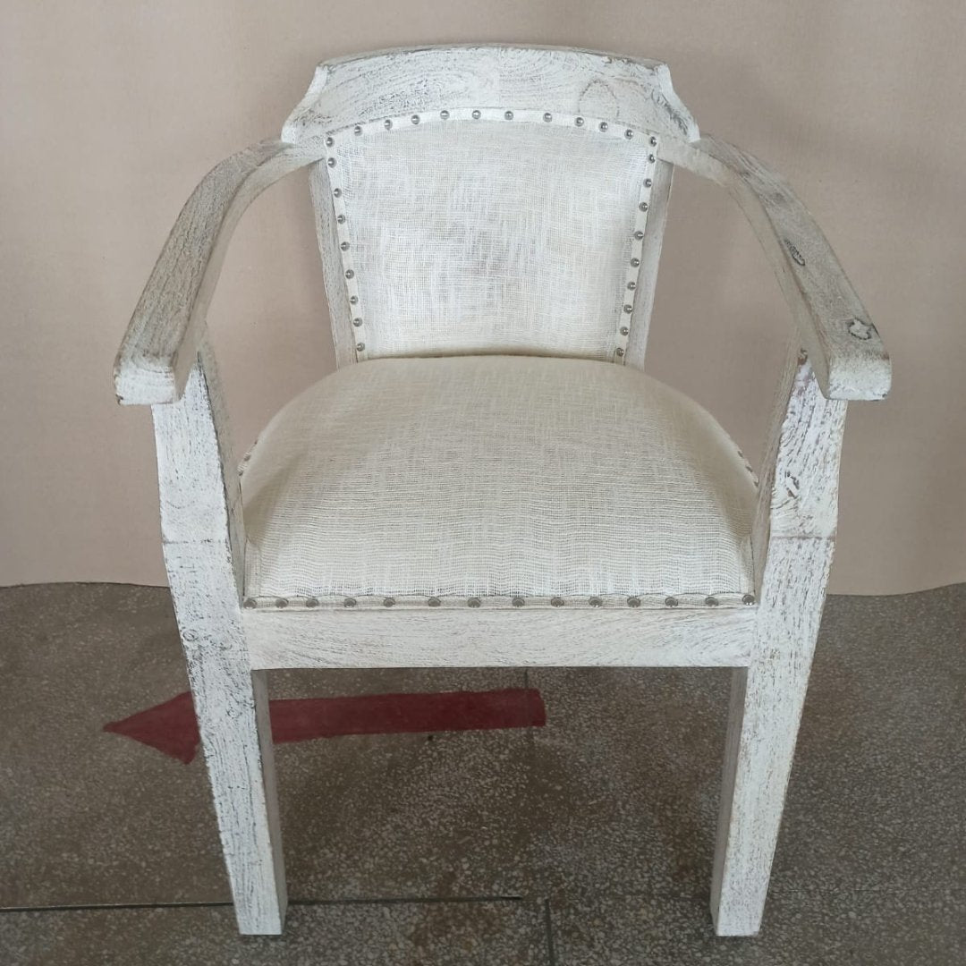 Montauk Distressed Cream accent chair - Rustic Furniture Outlet