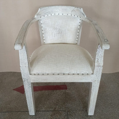 Montauk Distressed Cream accent chair - Rustic Furniture Outlet