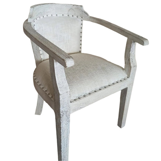 Chaise d'appoint Montauk Distressed Cream - Rustic Furniture Outlet
