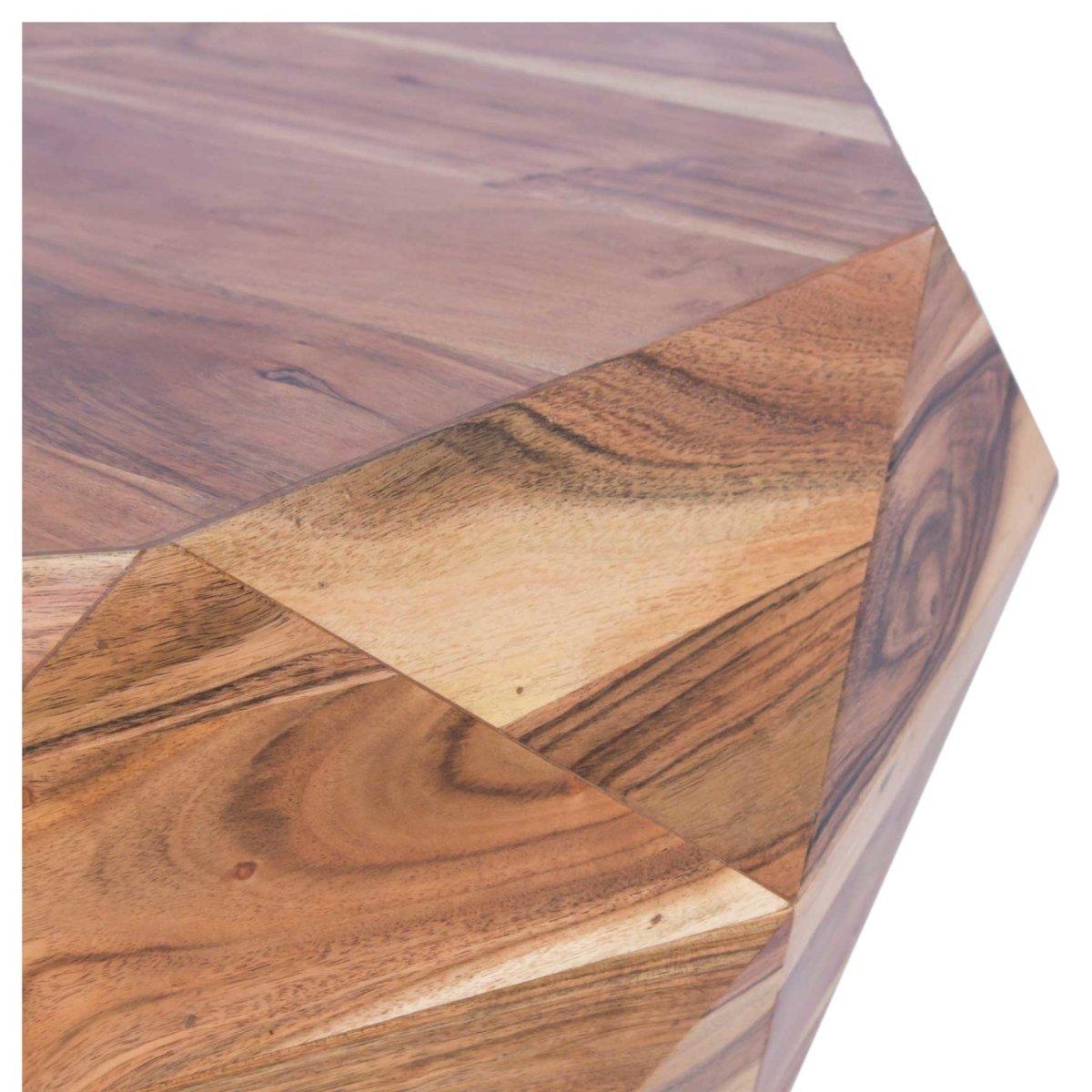 Natural Acacia wood Diamond Coffee Table - Rustic Furniture Outlet