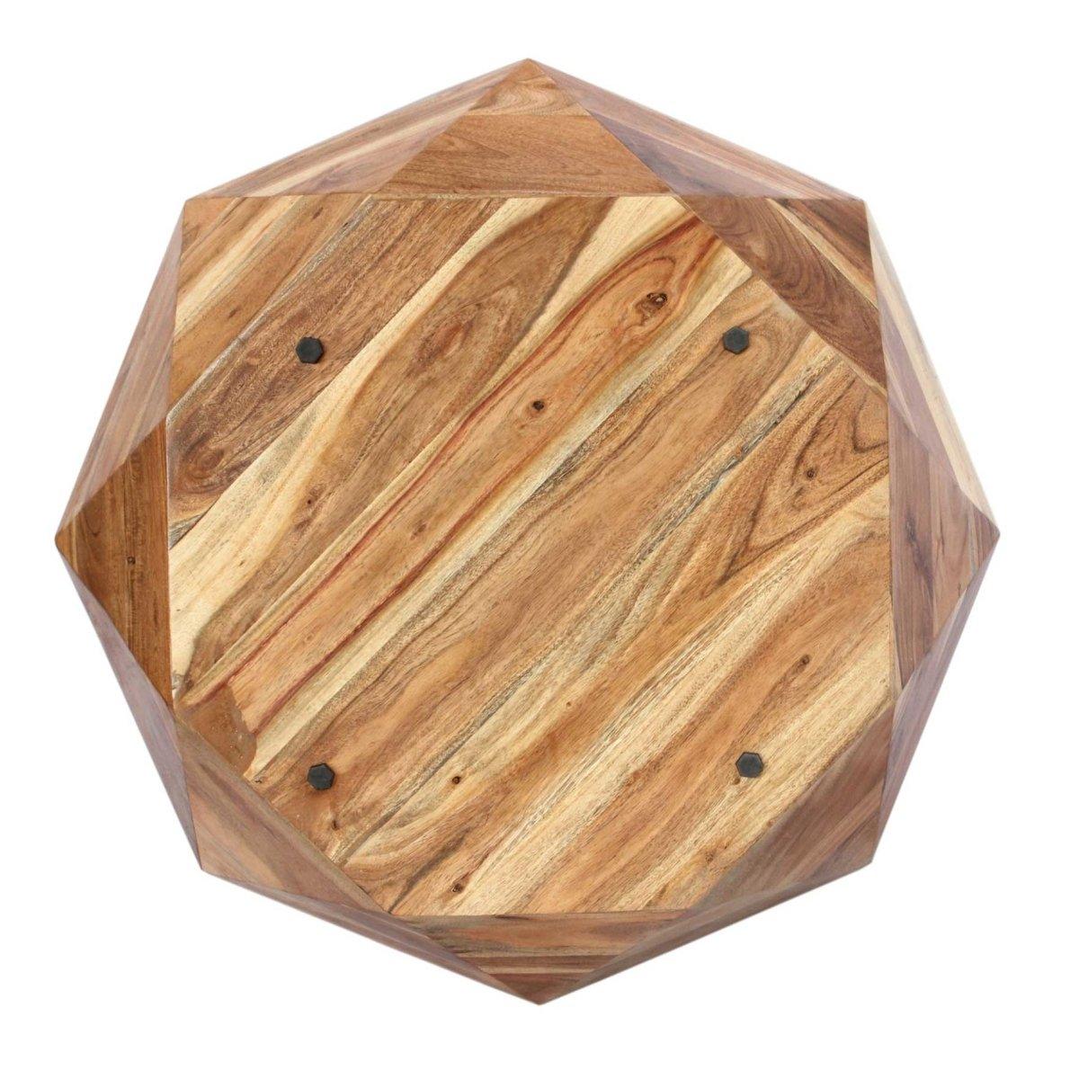 Natural Acacia wood Diamond Coffee Table - Rustic Furniture Outlet