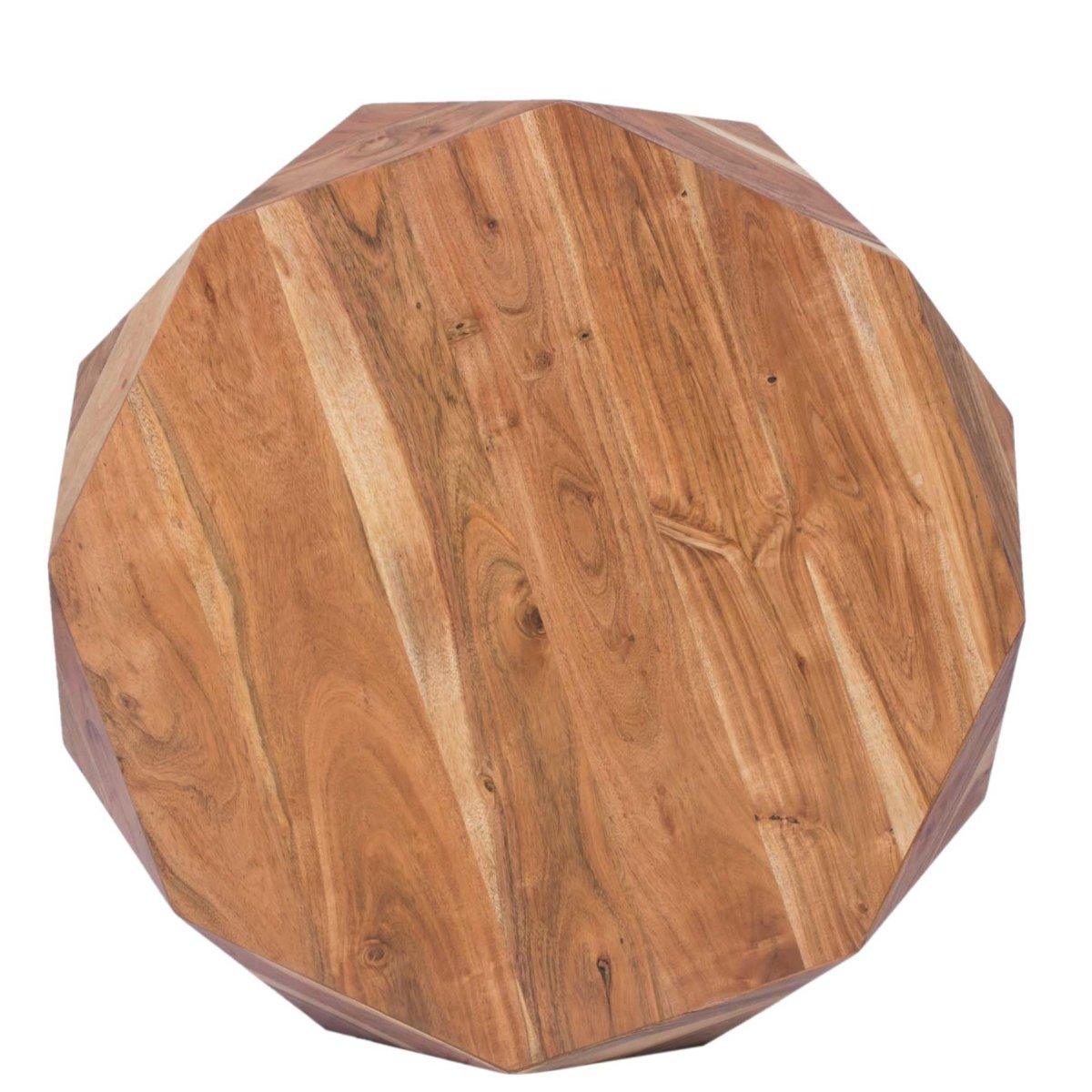 Natural Acacia wood Diamond Coffee Table - Rustic Furniture Outlet