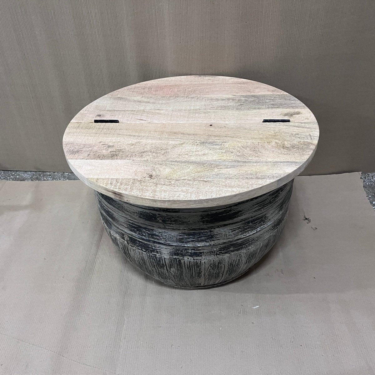 Whitewash round deals coffee table