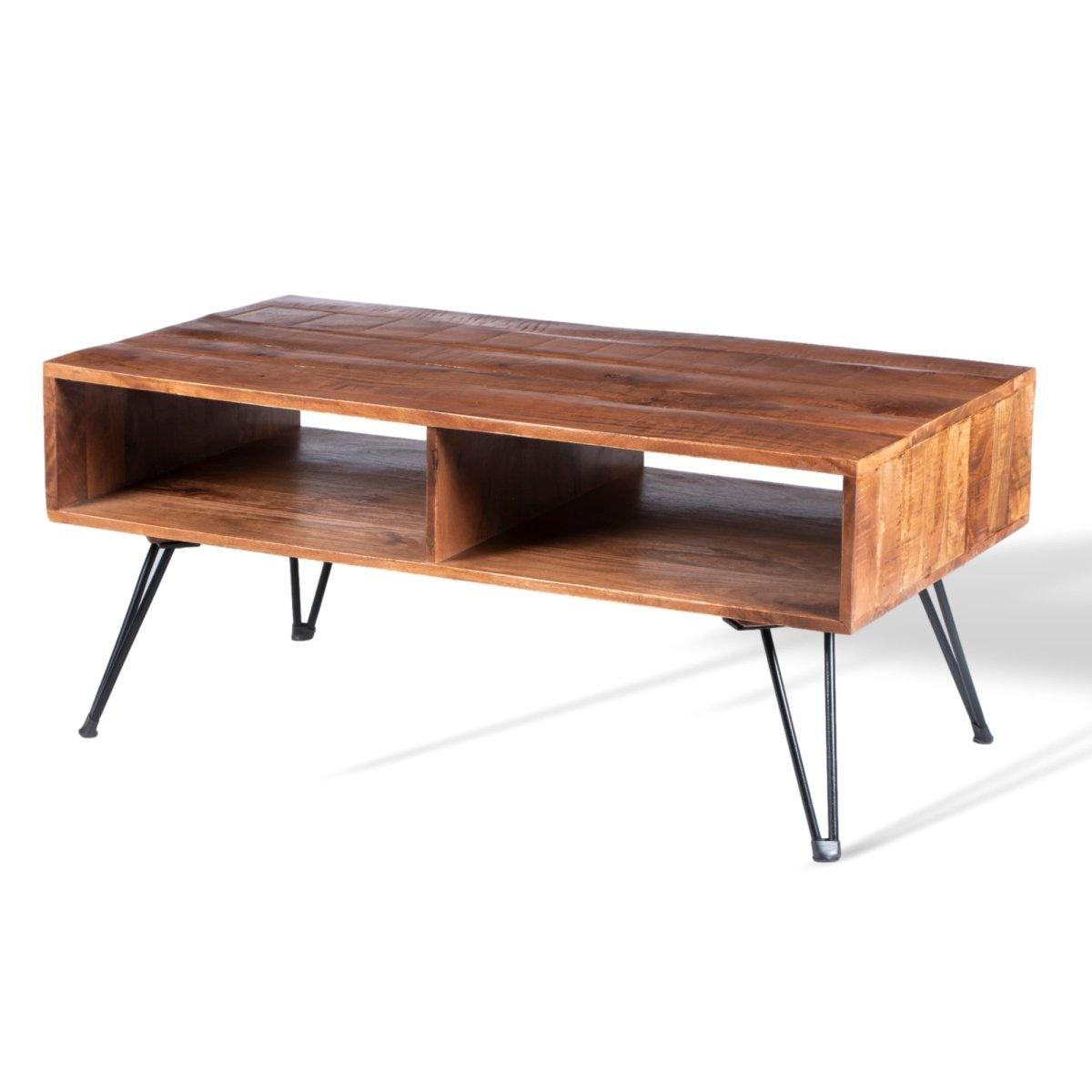 Table basse ouverte en bois de manguier - Rustic Furniture Outlet