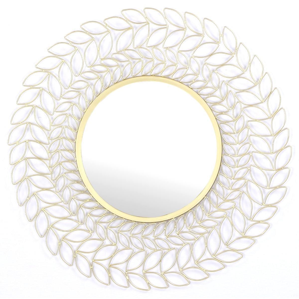 Peru Brass Floral Wall Mirror - Rustic Furniture Outlet