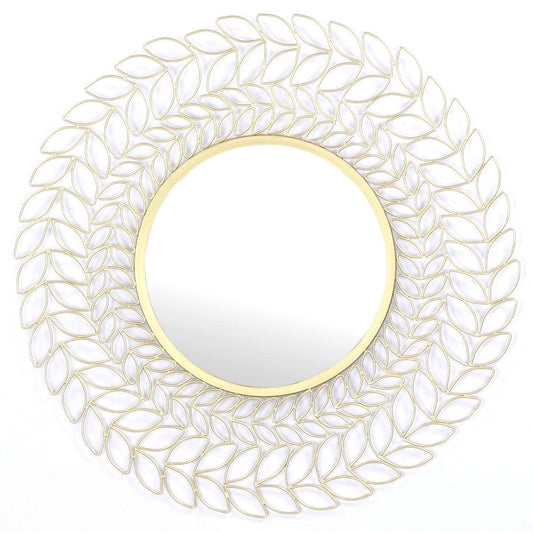 Peru Brass Floral Wall Mirror - Rustic Furniture Outlet