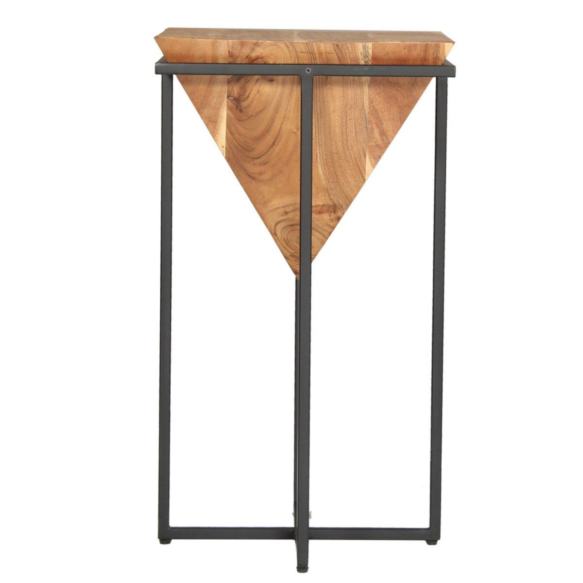 Pyramid Shape Acacia Wood End Table (30in) - Rustic Furniture Outlet