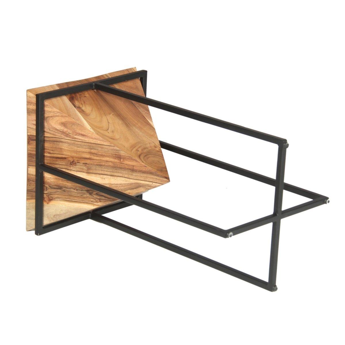 Pyramid Shape Acacia Wood End Table (30in) - Rustic Furniture Outlet