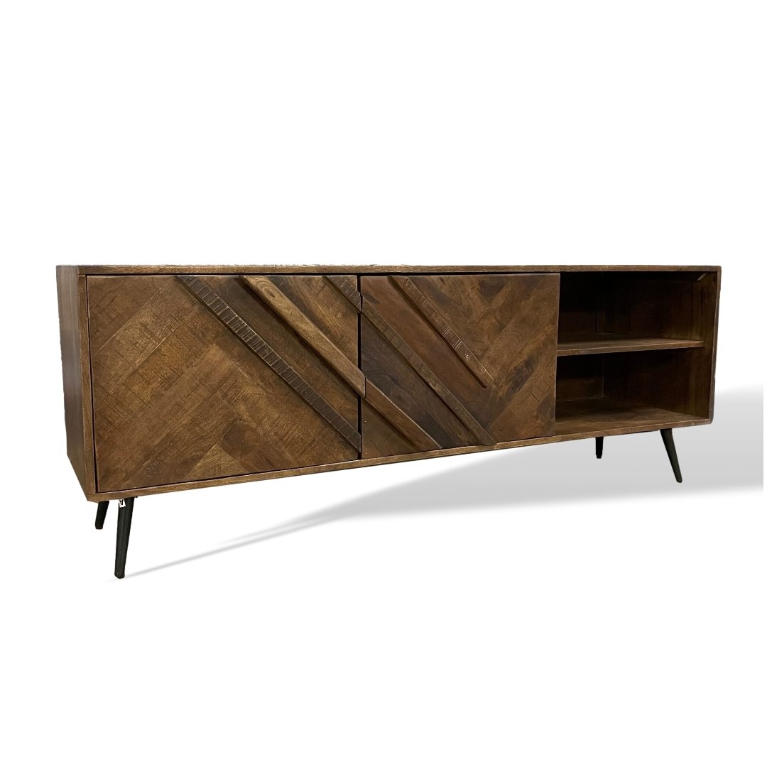 Meuble TV en bois de manguier Renn - Rustic Furniture Outlet