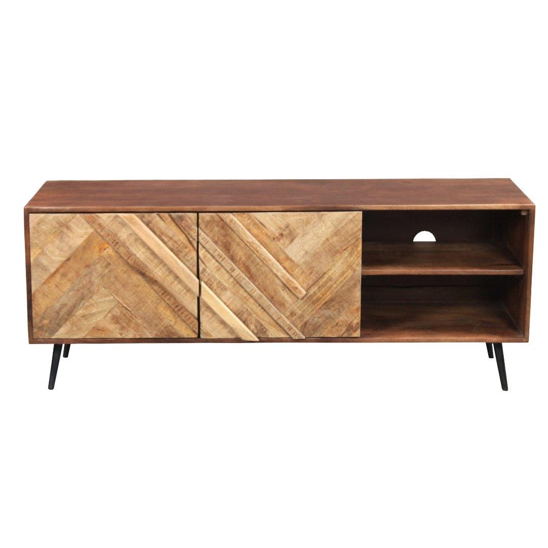 Meuble TV en bois de manguier naturel Renn - Rustic Furniture Outlet